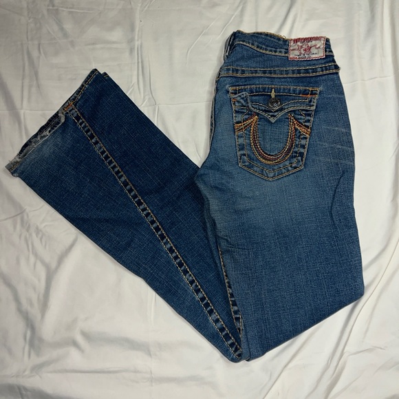 True Religion JOEY RAINBOW STITCH FLARE JEAN - Picture 2 of 5